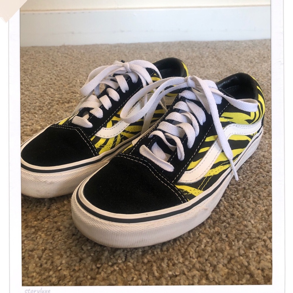 Yellow Zebra Pattern Vans